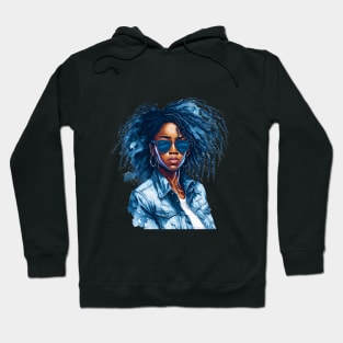 Watercolor illustration Vector of A Beautiful Black Girl Hoodie